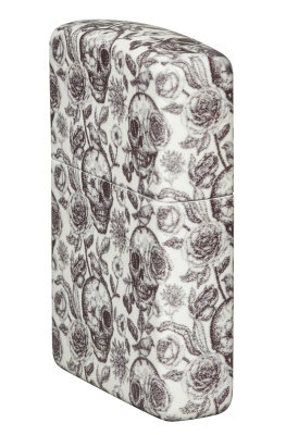 Зажигалка ZIPPO Skeleton с покрытием Glow in the Dark Green, латунь/сталь, серая, 38x13x57 мм