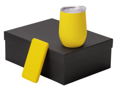 Подарочный набор с термокружкой и повербанком С2, 10000 mAh, желтый , размер 10000 mAh