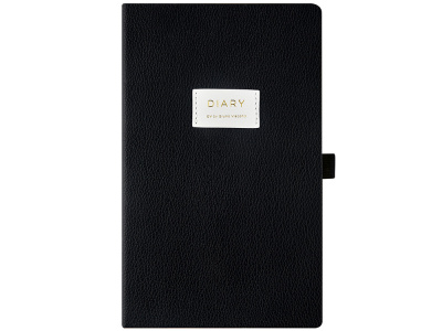 Ежедневник недатированный А5 Black с нашивкой, черный