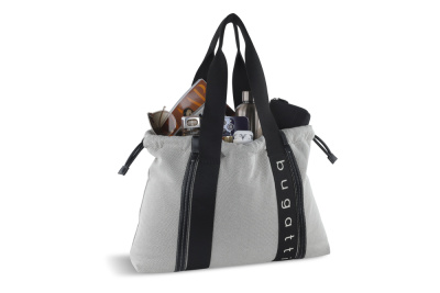 Сумка-шопер женская BUGATTI АМБРА | AMBRA, серо-черный цвет, хлопок/полиэстер, 45х10х34 см
