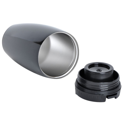 Термокружка дорожная "Dakar"; 420 мл; черный; пластик, металл; лазерная гравировка