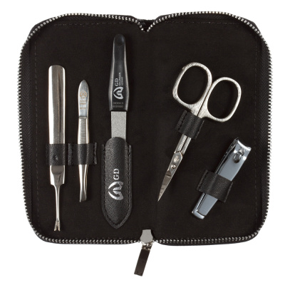 Маникюрный набор GD, 5 пр. Футляр: искусcтвенная кожа, цвет черный