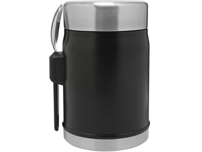 Банка для еды объемом 400 мл с ложкой-вилкой Stanley Legendary - черный матовый