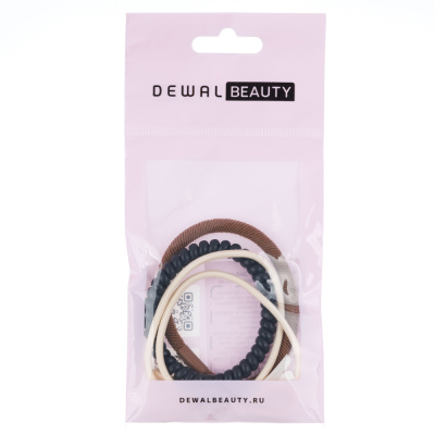 Резинки для волос Dewal Beauty, цвет бежевый/коричневый/черный (3шт.)