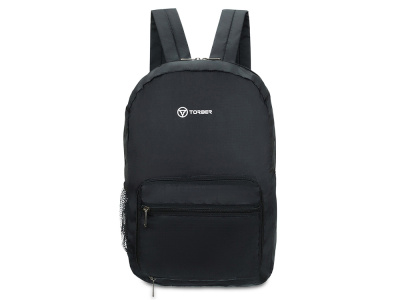 Рюкзак складной TORBER, черный, полиэстер, 49x33x12 см