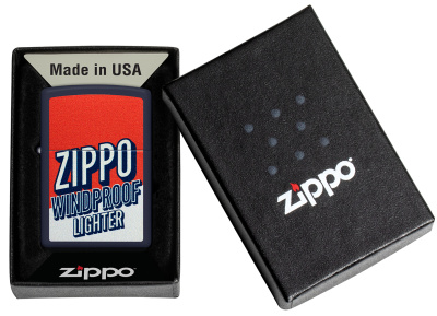 Зажигалка ZIPPO Color Block Design с покрытием Navy Matte, латунь/сталь, синяя, 38x13x57 мм