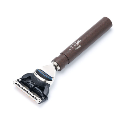 Бритвенный набор IL Ceppo: станок, помазок, подставка, чаша, алюминий/никелированная латунь, FUSION, натуральный ворс барсука BEST BADGER