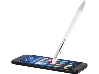 Kish шариковая ручка с серебристой отделкой - Белый (черные чернила) , размер черные чернила