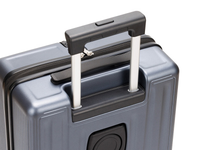 Чемодан TORBER БАЙКАЛ, тёмно-серый металлик, поликарбонат, 37,5 x 20 х 54 см, 37 л , размер S