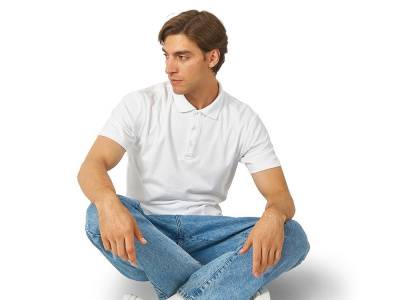 Поло с эластаном Chicago, 200гр пике, белый , размер 4XL