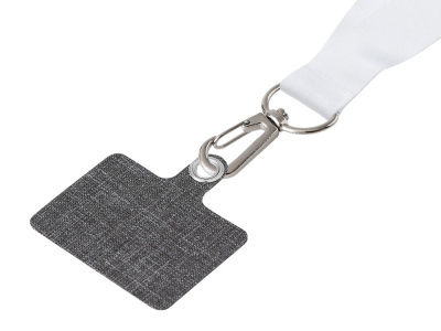Ланъярд 2 см под сублимацию с трендовым карабином и большим держателем для телефона из ПЭ, серебристый