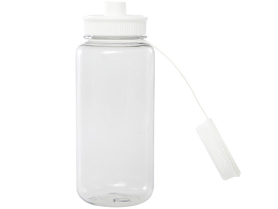 Спортивная бутылка Ryder из переработанного ПЭТ-пластика объемом 900 мл с многофункциональной крышкой, сертифицированная RCS - Белый