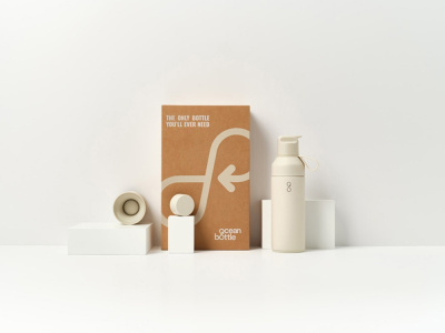 Подарочный набор Ocean Bottle 3-в-1 объемом 500 мл - Sandstone