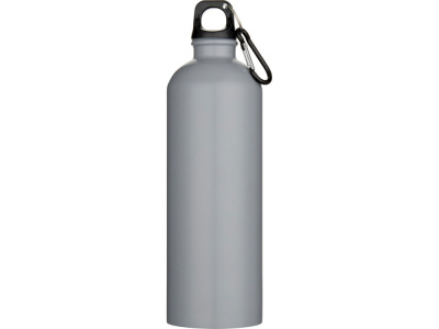 Одностенная бутылка для воды с карабином Oregon/Орегон, изготовленная из нержавеющей стали, сертифицированной по стандарту RCS, объемом 750 мл, серый