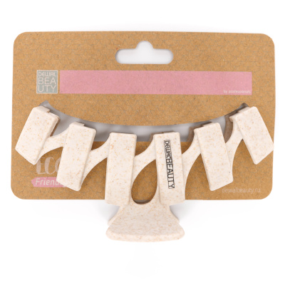 Заколка-краб для волос Dewal Beauty 1 шт/ уп.бежевая, большая