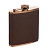 Фляга S.Quire 0,18 л, сталь+кожа спилок, коричневая