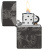 Зажигалка ZIPPO Skull King с покрытием High Polish Black, латунь/сталь, черная, глянцевая, 38x13x57 мм