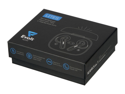 Беспроводные наушники с шумоподавлением c подсветкой лого Lites, черные (Р)