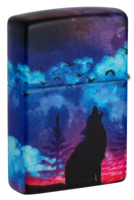 Зажигалка ZIPPO Wolf Design с покрытием 540 Matte, латунь/сталь, разноцветная, матовая, 38x13x57 мм