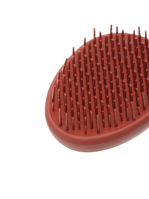 Щетка массажная Dewal Beauty серия"Прованс"с пластиковым штифтом, овальная, коричневая