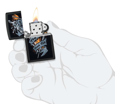 Зажигалка ZIPPO Darts с покрытием Black Matte, латунь/сталь, черная 38x13x57 мм
