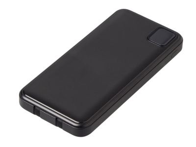 Внешний аккумулятор со встроенными кабелями Фрэйм Квик, быстрая зарядка, 10000мач, черный