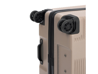 Чемодан TORBER ЭЛЬТОН, песочный, ABS-пластик, 41 х 28 х 68 см, 64 л , размер M