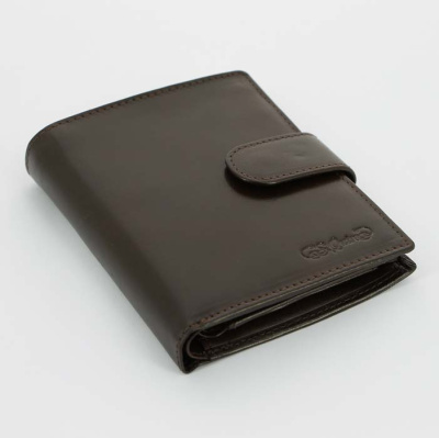 Портмоне S.Quire, натуральная воловья кожа, коричневый, гладкая, 12 x 10,4 x 1 см