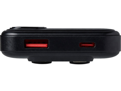 Внешний аккумулятор со встроенными кабелями Фрэйм Квик, быстрая зарядка, 10000мач, черный