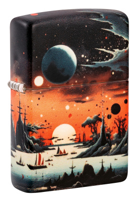 Зажигалка ZIPPO Galactic Landscape Design с покрытием 540 Matte, латунь/сталь, разноцветная, матовая, 38x13x57 мм