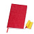 Бизнес-блокнот FUNKY, 130*210 мм, красный, желтый форзац, мягкая обложка, блок-линейка