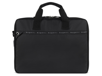 Портфель мужской BUGATTI БЛАНК ОБЛЕГЧЕННАЯ | BLANC DELIGHT, чёрный, нейлон RPET600D/тарпаулин/полиэстер, 40х10х29 см, 10 л