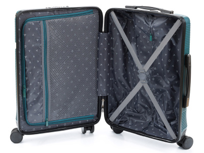 Чемодан TORBER ОНЕГА, зелёный, ABS-пластик, 59,5 х 39,5 х 24 см, 46 л , размер S