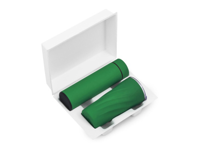 Подарочный набор FAMILY с термосом и термокружкой, зеленый