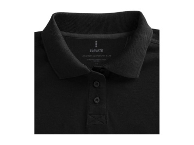 Calgary женская футболка-поло с коротким рукавом, черный , размер S