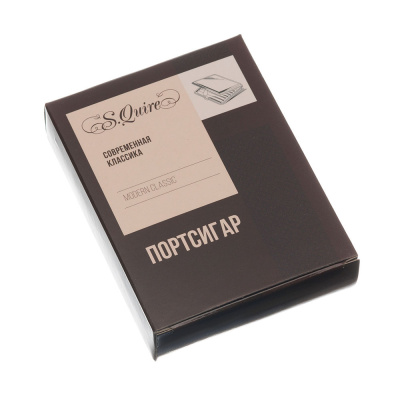 Портсигар S.Quire, нержавеющая сталь, искусственная кожа, коричневый, 7,4х9,5х1,8 см