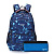 Рюкзак TORBER CLASS X, темно-синий с орнаментом, полиэстер, 45 x 30 x 18 см + Пенал в подарок!