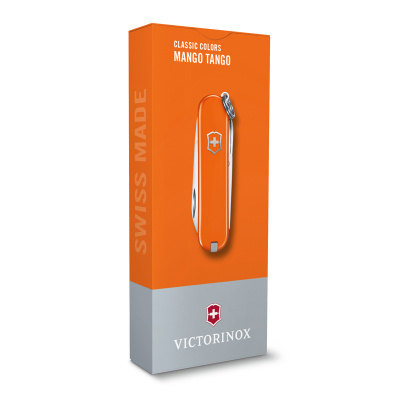 Нож-брелок VICTORINOX Classic SD Colors "Mango Tango", 58 мм, 7 функций, оранжевый