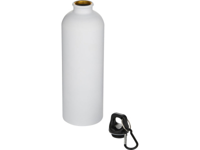 Одностенная бутылка для воды с карабином Oregon/Орегон, изготовленная из нержавеющей стали, сертифицированной по стандарту RCS, объемом 750 мл, белый