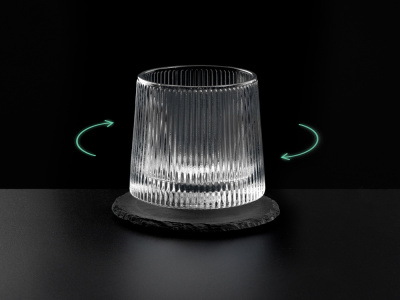 Вращающийся бокал для виски на сланцевом костере Ventura