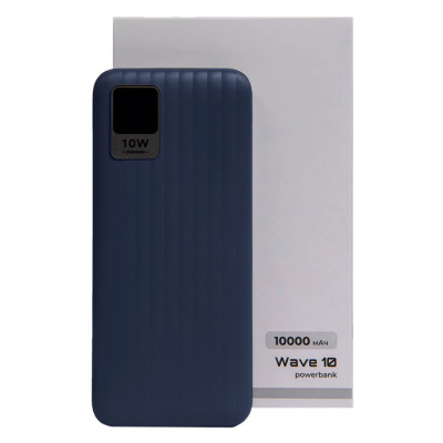 Универсальный аккумулятор Wave 10 (10000 мАч), синий, 14,9х6.7х1,6 см