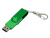 Флешка промо поворотный механизм, с однотонным металлическим клипом, 64 Гб, зеленый , размер 64ГБ