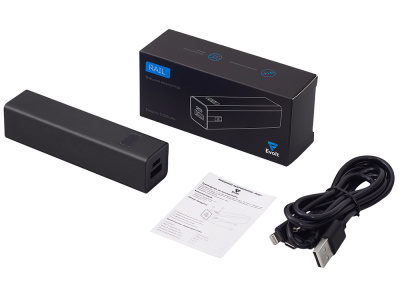Внешний аккумулятор Rail, 5000 mAh, черный