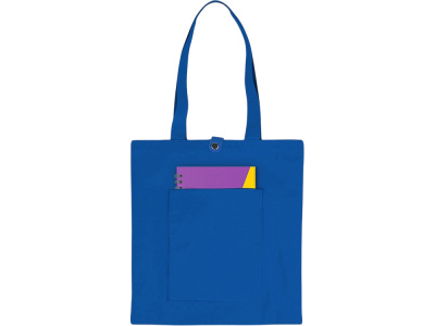 Сумка Clip из хлопка 340 г/м2 с застежкой из экокожи, синий