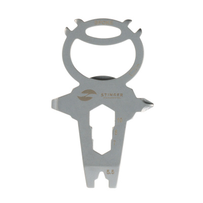 Мини-мультитул карманный Stinger, 68 x 41 мм, 7 функций, ангел, нержавеющая сталь, серебристый, в блистере