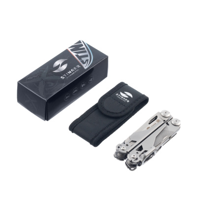 Мультитул Stinger, 107 х 40 мм, 20 функций, сталь, серебристый, в комплекте нейлоновый чехол