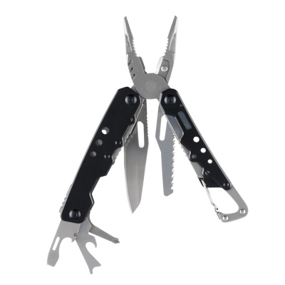Мультитул Stinger, 105x40 мм, 12 функций, сталь, чёрно-серебристый, в комплекте нейлоновый чехол