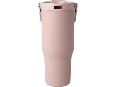 Термостакан Bronx/Бронкс объемом 900 мл из меди и переработанной нержавеющей стали, сертифицированной по стандарту RCS, с вакуумной изоляцией и крышкой с двойной функцией - Пыльно-розовый