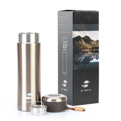 Термокружка Stinger, 0,42 л, сталь/пластик, золотой глянцевый, 7,5 х 6,9 х 22,2 см