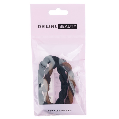 Резинки для волос Dewal Beauty, цвет черный/коричневый (2 шт.)